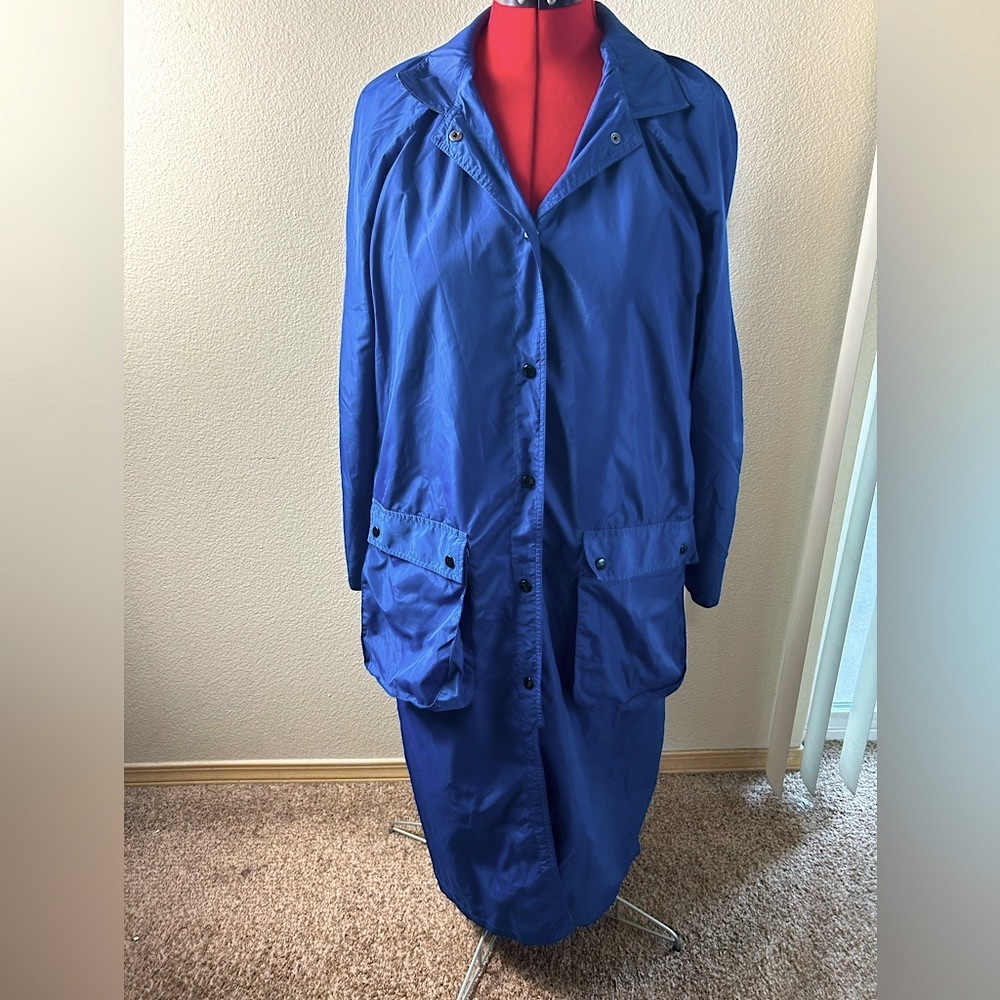 Sprinkles Blue Vintage Rare Long Rain Coat, Size L